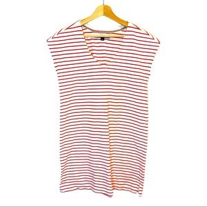 TOMMY HILFIGER Red and White Striped Shift Dress